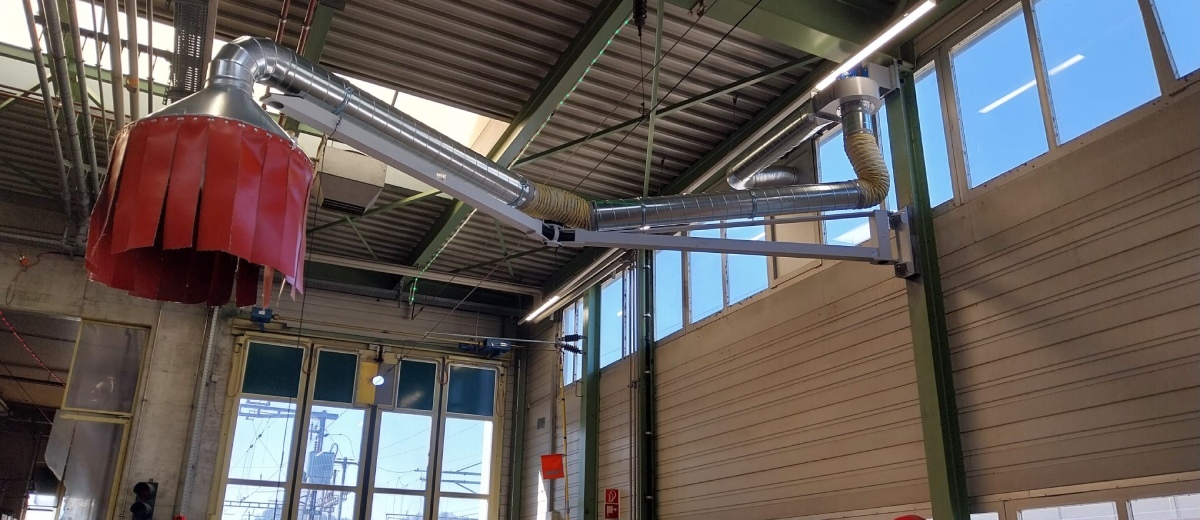 bracci articolati indipendenti aspirazione gas scarico treni